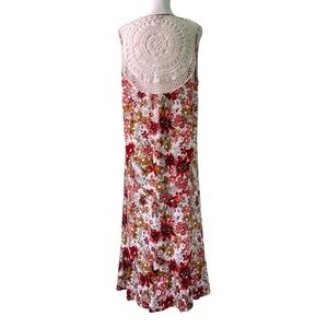 Soft Surroundings Floral Maxi Dress Ruffle Hem Crochet Back (Size XL)